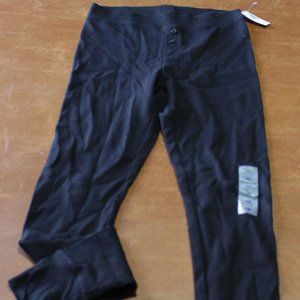 Black Waffle Long Underwear Pajama Pants